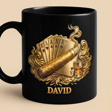 Load image into Gallery viewer, Personalized Poker Cigar Mug Custom Name Gift for Dad
