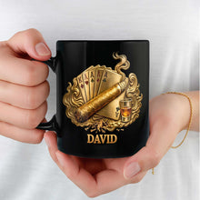 Load image into Gallery viewer, Personalized Poker Cigar Mug Custom Name Gift for Dad
