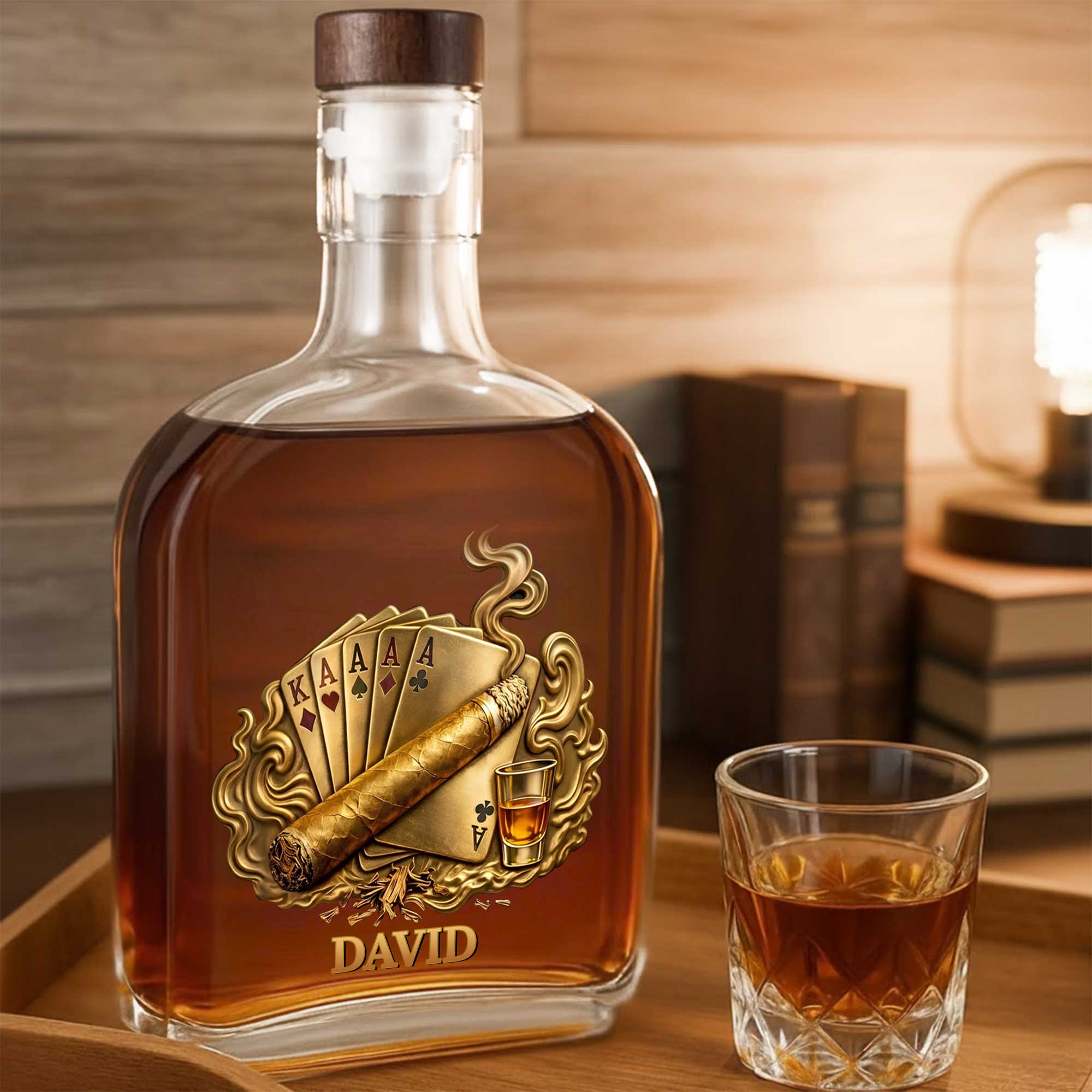 Personalized Whiskey Bottle Custom Name Home Bar Gift for Dad