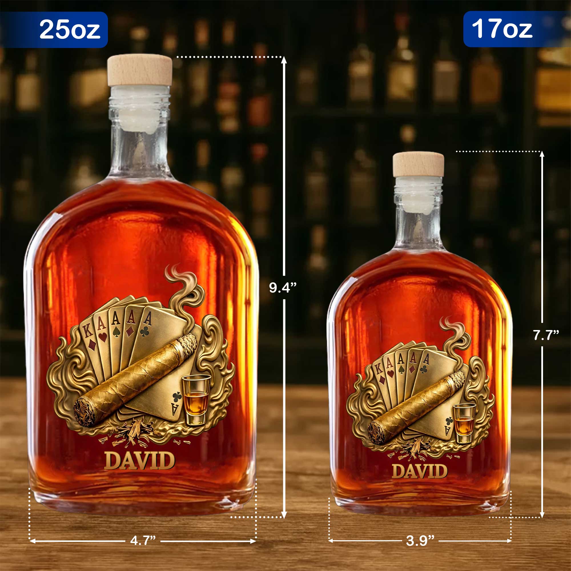 Personalized Whiskey Bottle Custom Name Home Bar Gift for Dad