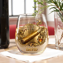 Load image into Gallery viewer, Personalized Stemless Wine Glass Custom Name Gift for Dad
