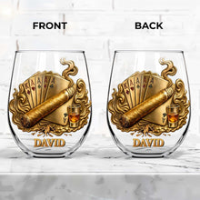 Load image into Gallery viewer, Personalized Stemless Wine Glass Custom Name Gift for Dad
