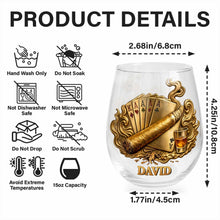 Load image into Gallery viewer, Personalized Stemless Wine Glass Custom Name Gift for Dad
