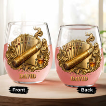 Load image into Gallery viewer, Personalized Stemless Wine Glass Custom Name Gift for Dad

