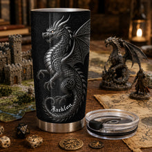 Load image into Gallery viewer, Personalized Celtic Knot Dragon Tumbler Custom Name Gift
