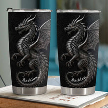 Load image into Gallery viewer, Personalized Celtic Knot Dragon Tumbler Custom Name Gift
