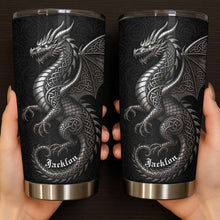 Load image into Gallery viewer, Personalized Celtic Knot Dragon Tumbler Custom Name Gift
