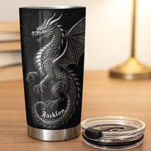 Load image into Gallery viewer, Personalized Celtic Knot Dragon Tumbler Custom Name Gift
