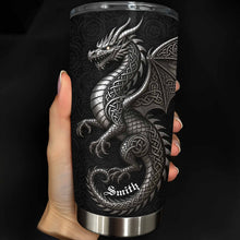 Load image into Gallery viewer, Personalized Celtic Knot Dragon Tumbler Custom Name Gift
