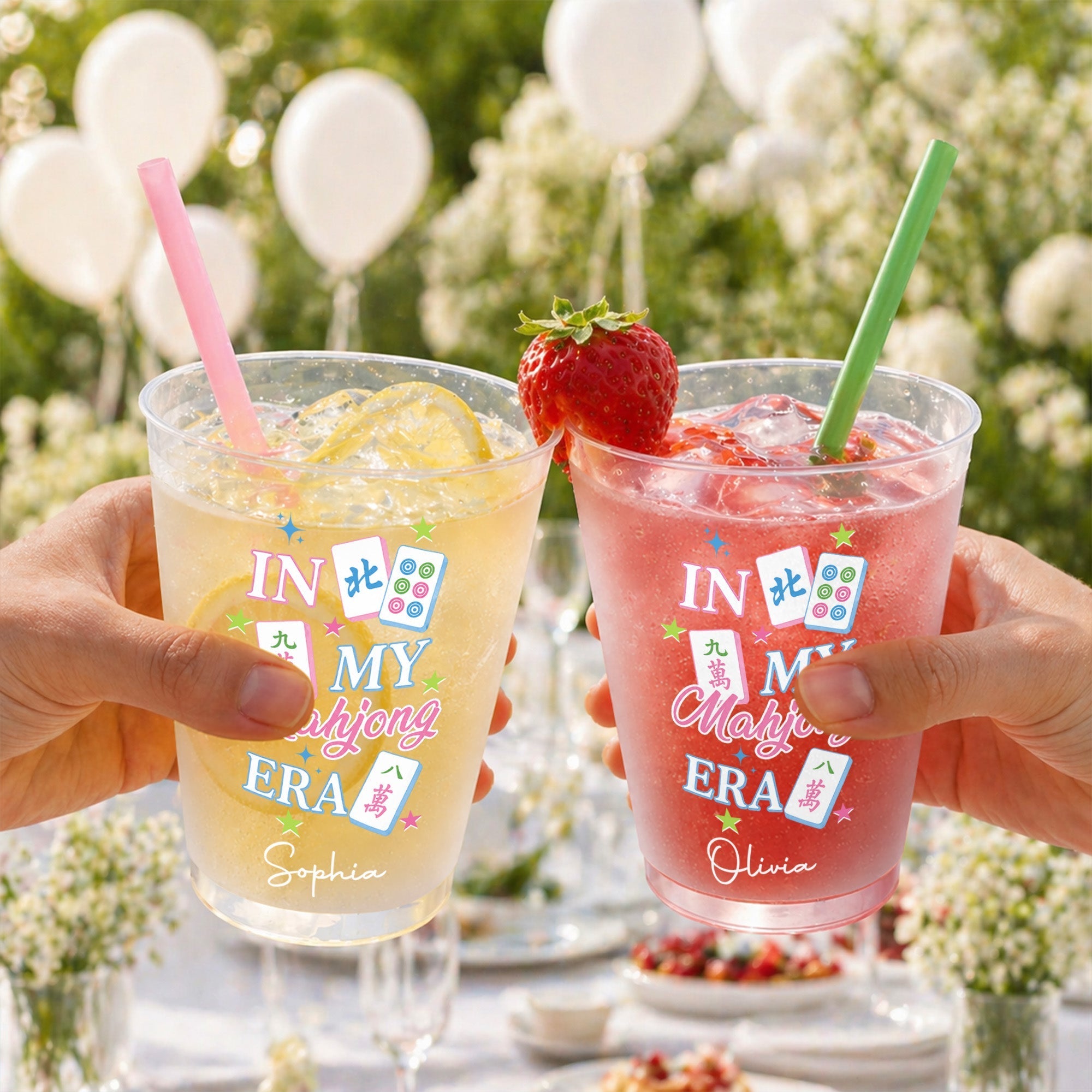 Personalized Frosted Cups Custom Name Gift for Mahjong Lovers