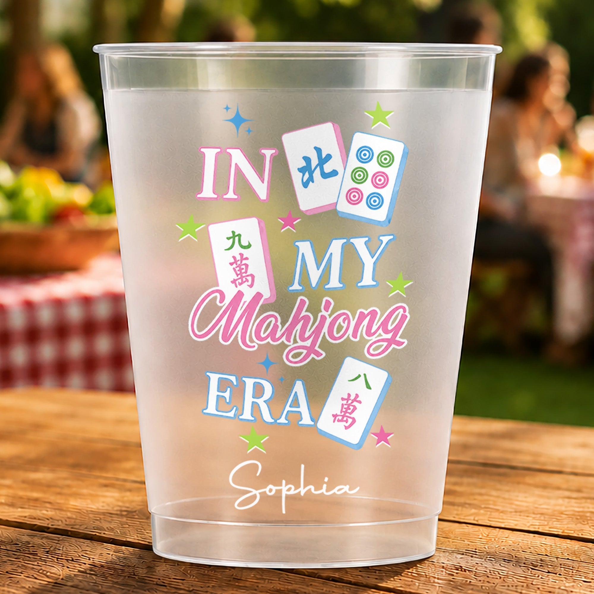 Personalized Frosted Cups Custom Name Gift for Mahjong Lovers