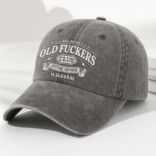 Load image into Gallery viewer, Personalized Washed Denim Cap Bitter Old Effers Club Gift for Dad
