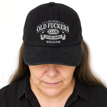 Load image into Gallery viewer, Personalized Washed Denim Cap Bitter Old Effers Club Gift for Dad
