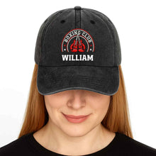 Load image into Gallery viewer, Personalized Washed Denim Cap Custom Name Boxing Gift for Him
