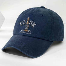 Load image into Gallery viewer, Personalized Washed Denim Cap Custom Chess Design Gift for Dad
