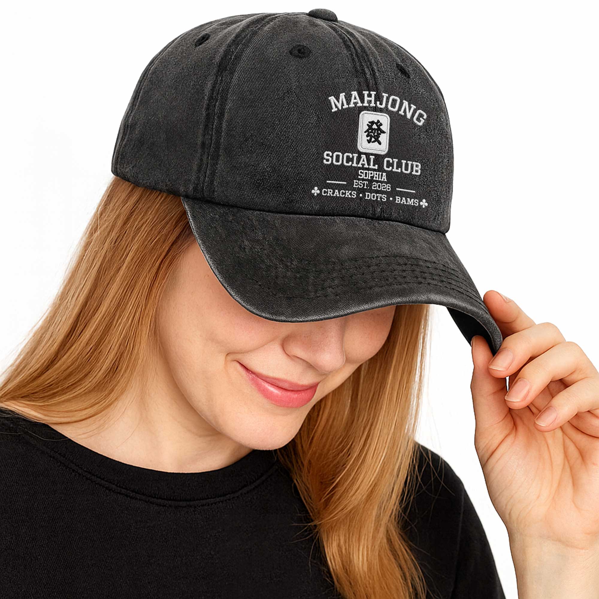 Personalized Washed Denim Cap Custom Name Game Lover Gift