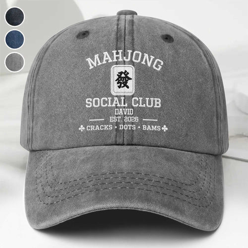 Personalized Washed Denim Cap Custom Name Game Lover Gift