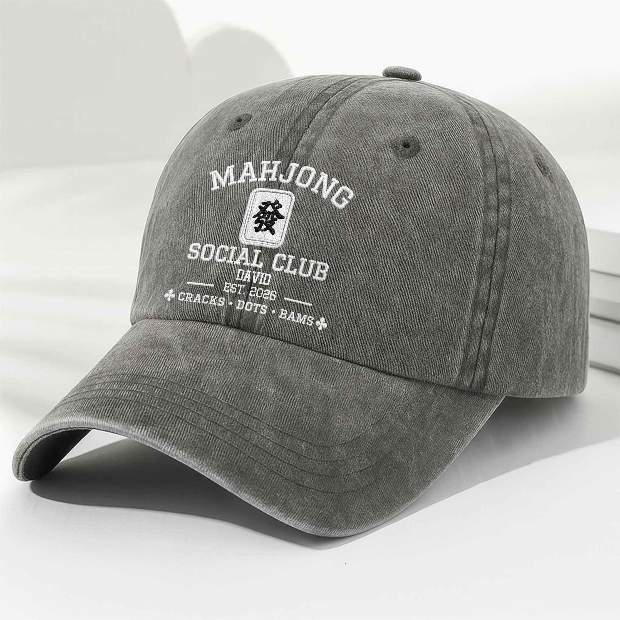 Personalized Washed Denim Cap Custom Name Game Lover Gift