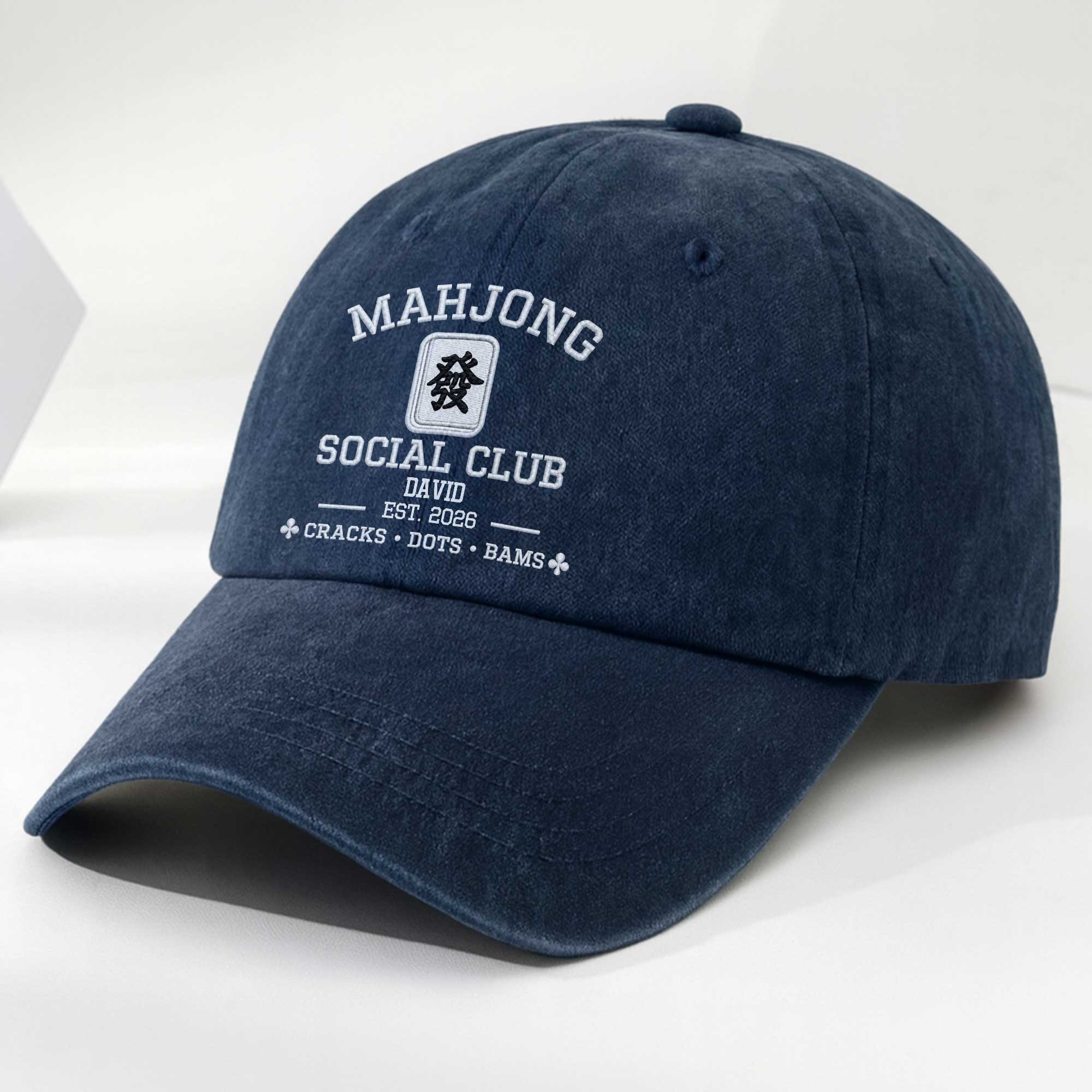 Personalized Washed Denim Cap Custom Name Game Lover Gift