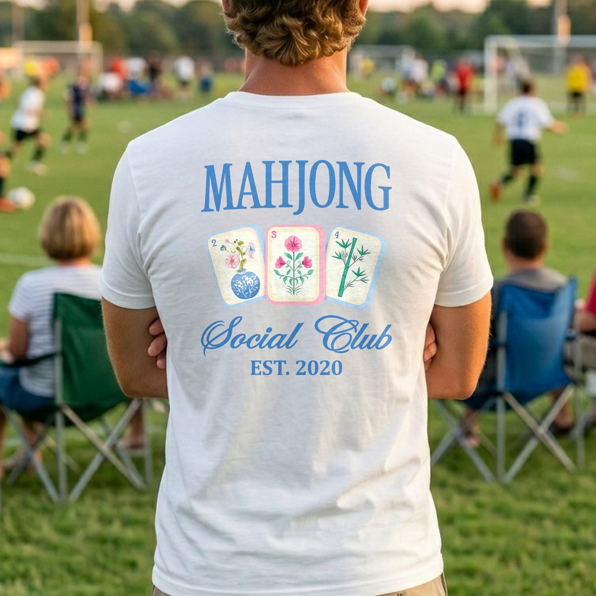 Personalized Mahjong T-Shirt Custom Front & Back Gift for Him