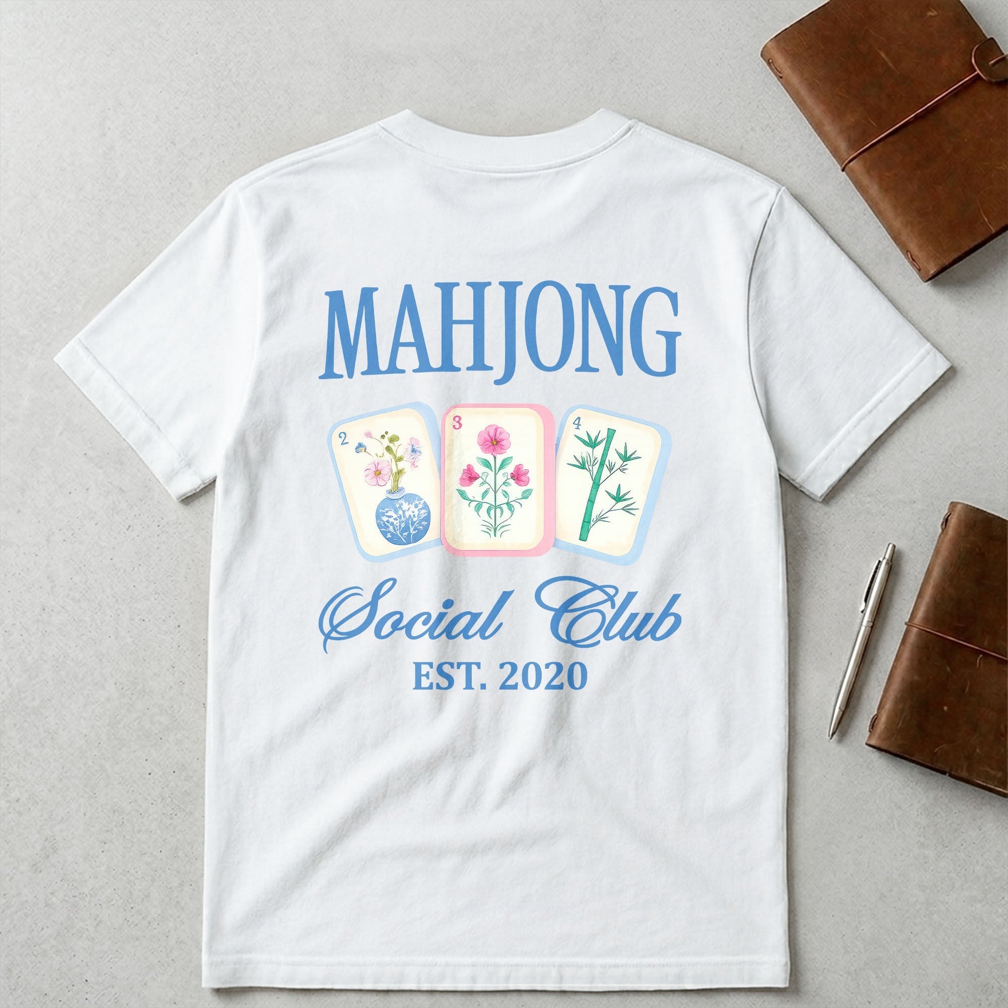 Personalized Mahjong T-Shirt Custom Front & Back Gift for Him