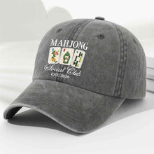 Load image into Gallery viewer, Personalized Washed Denim Cap Custom Mahjong Gift for Hobbyists
