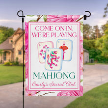 Load image into Gallery viewer, Personalized Mahjong Garden Flag Custom Name Floral Gift
