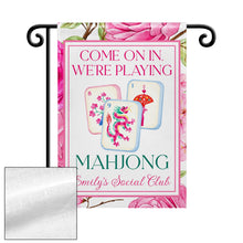 Load image into Gallery viewer, Personalized Mahjong Garden Flag Custom Name Floral Gift
