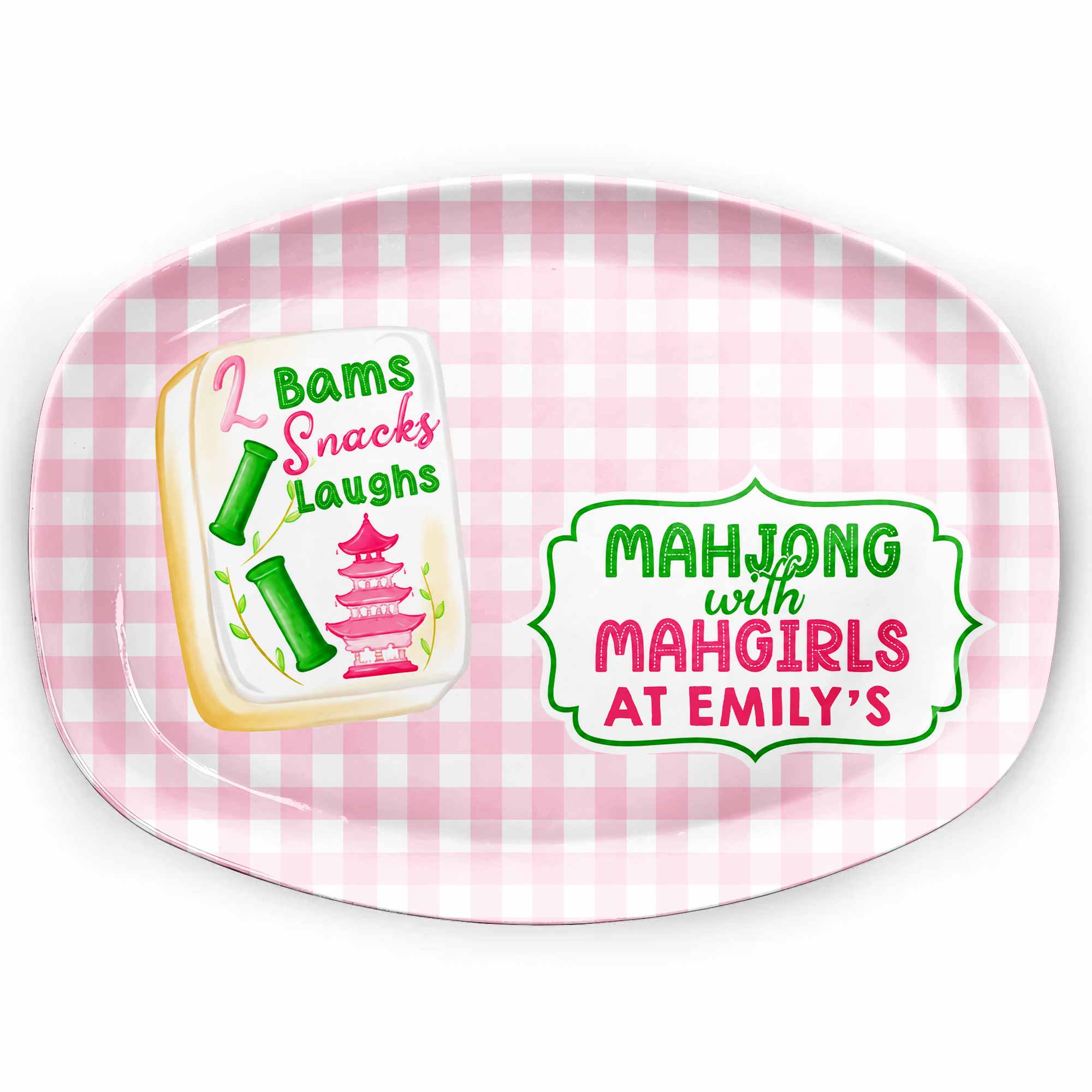 Personalized Mahjong Custom Plate Gift for Besties & Family