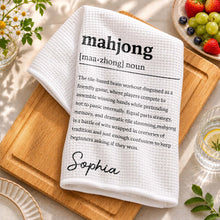 Load image into Gallery viewer, Personalized Mahjong Definition Kitchen Towel Gift for Hobbyists
