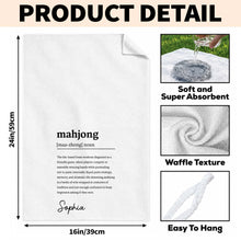 Load image into Gallery viewer, Personalized Mahjong Definition Kitchen Towel Gift for Hobbyists
