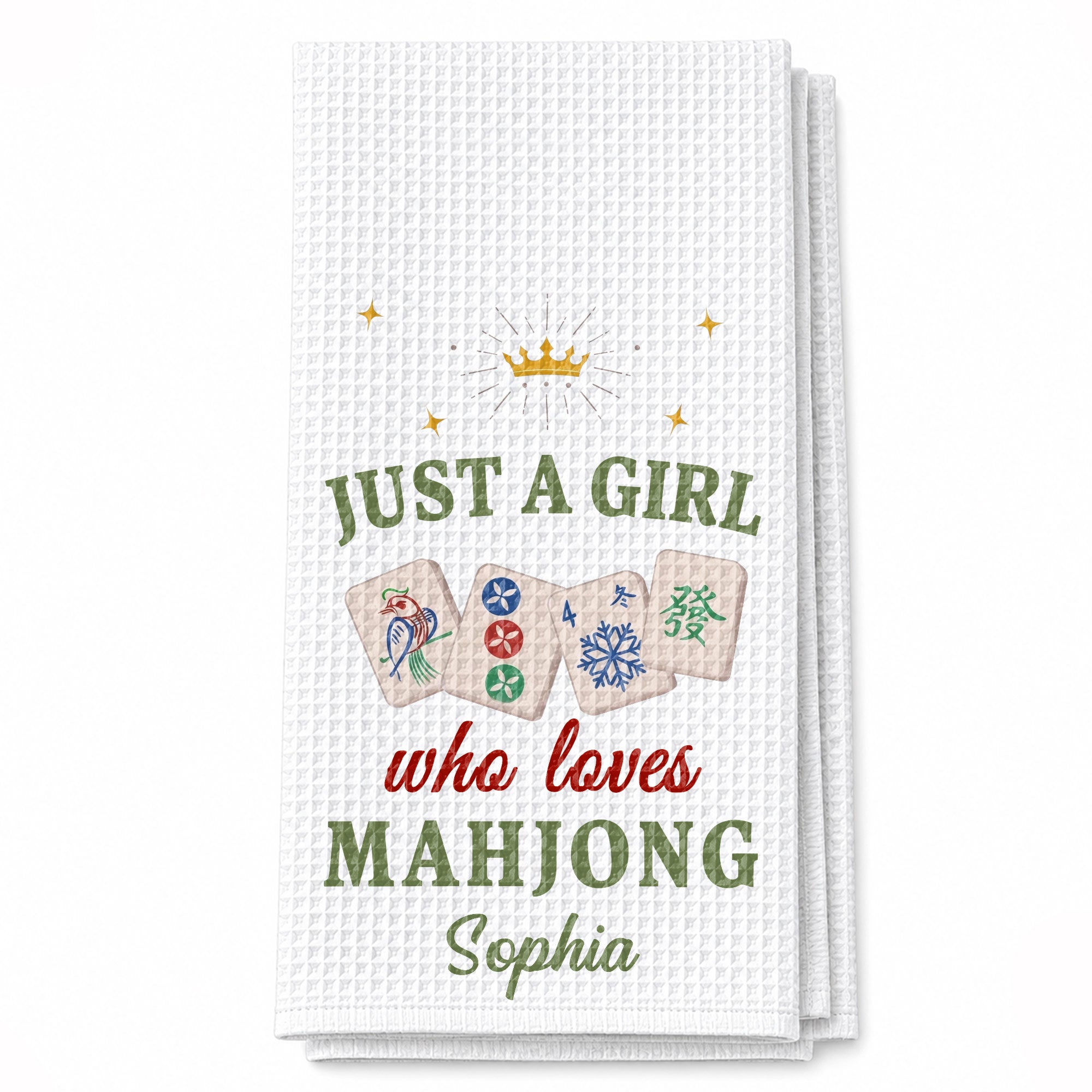 Personalized Mahjong Kitchen Towel Custom Gift for Her