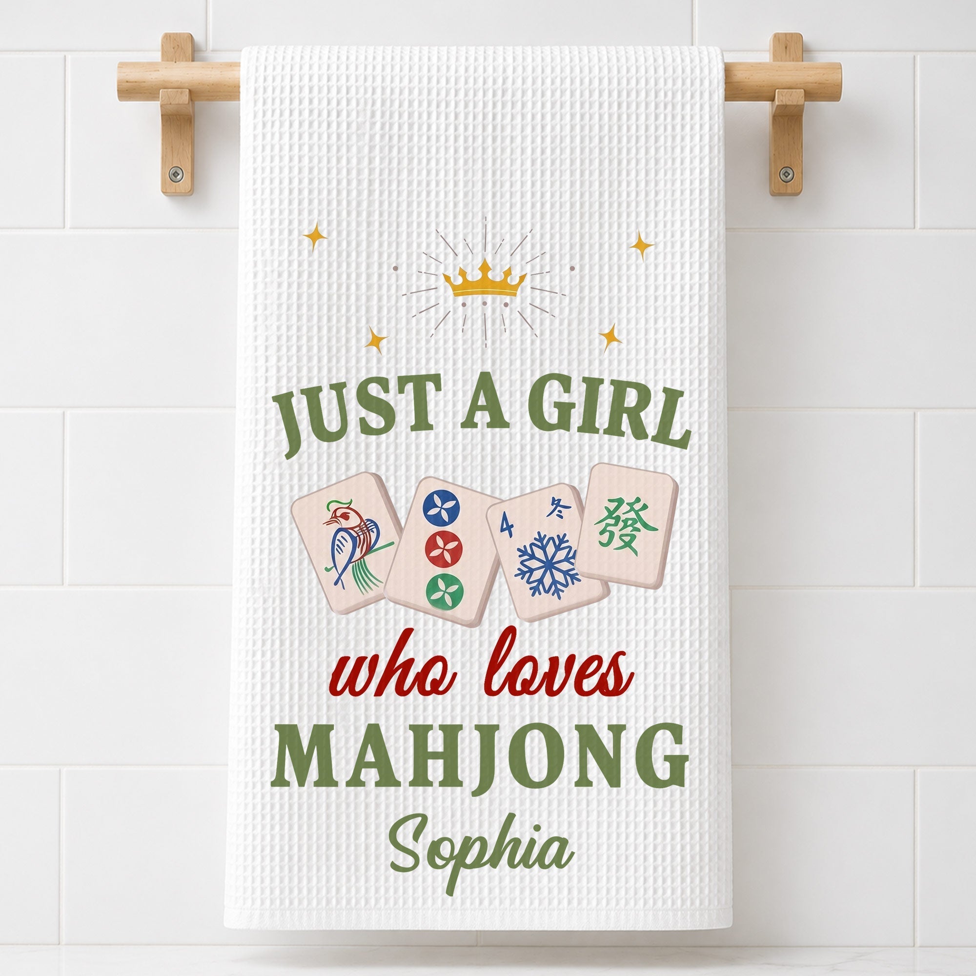 Personalized Mahjong Kitchen Towel Custom Gift for Her