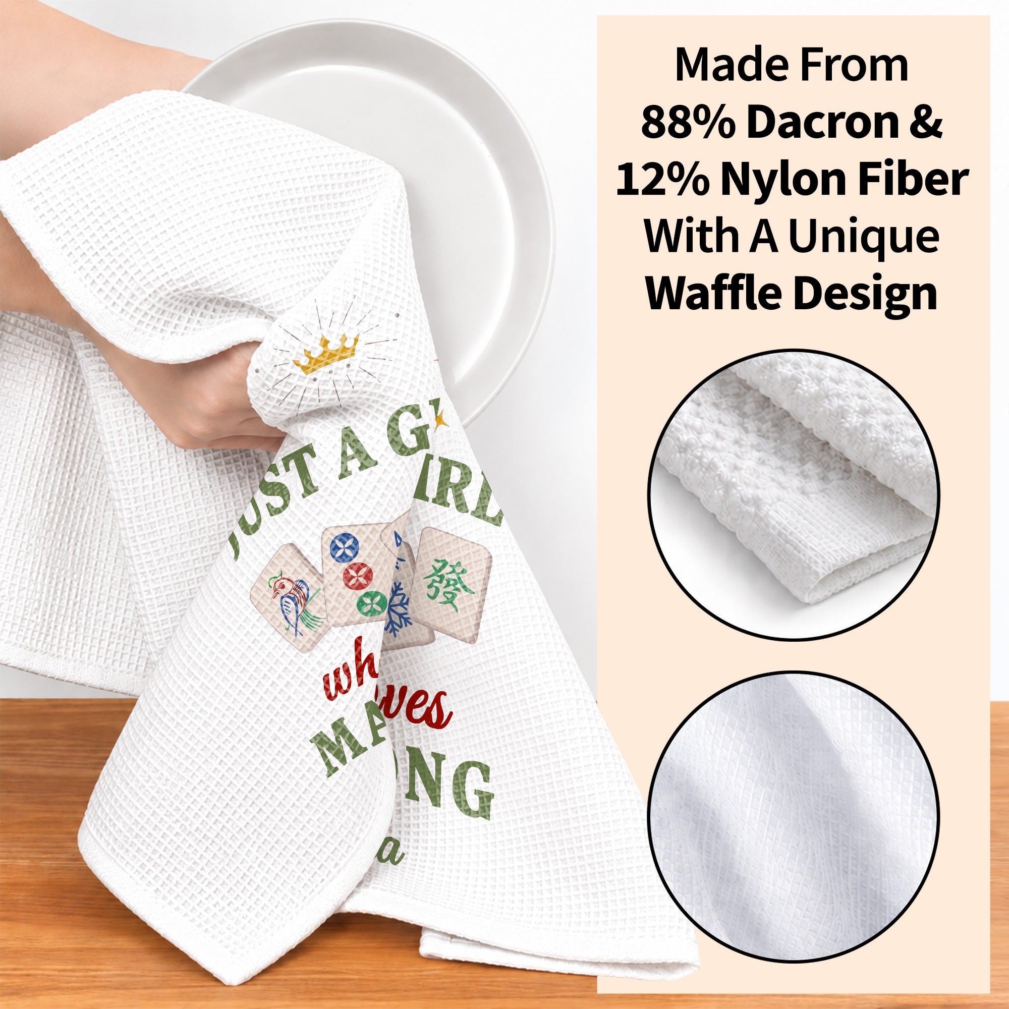 Personalized Mahjong Kitchen Towel Custom Gift for Her