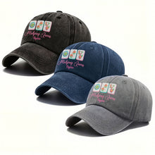 Load image into Gallery viewer, Personalized Floral Mahjong Queen Washed Denim Cap for Her
