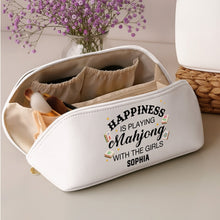 Load image into Gallery viewer, Personalized Faux Leather Makeup Bag Mahjong Gift for Her
