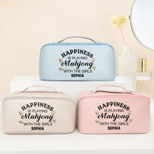 Load image into Gallery viewer, Personalized Faux Leather Makeup Bag Mahjong Gift for Her
