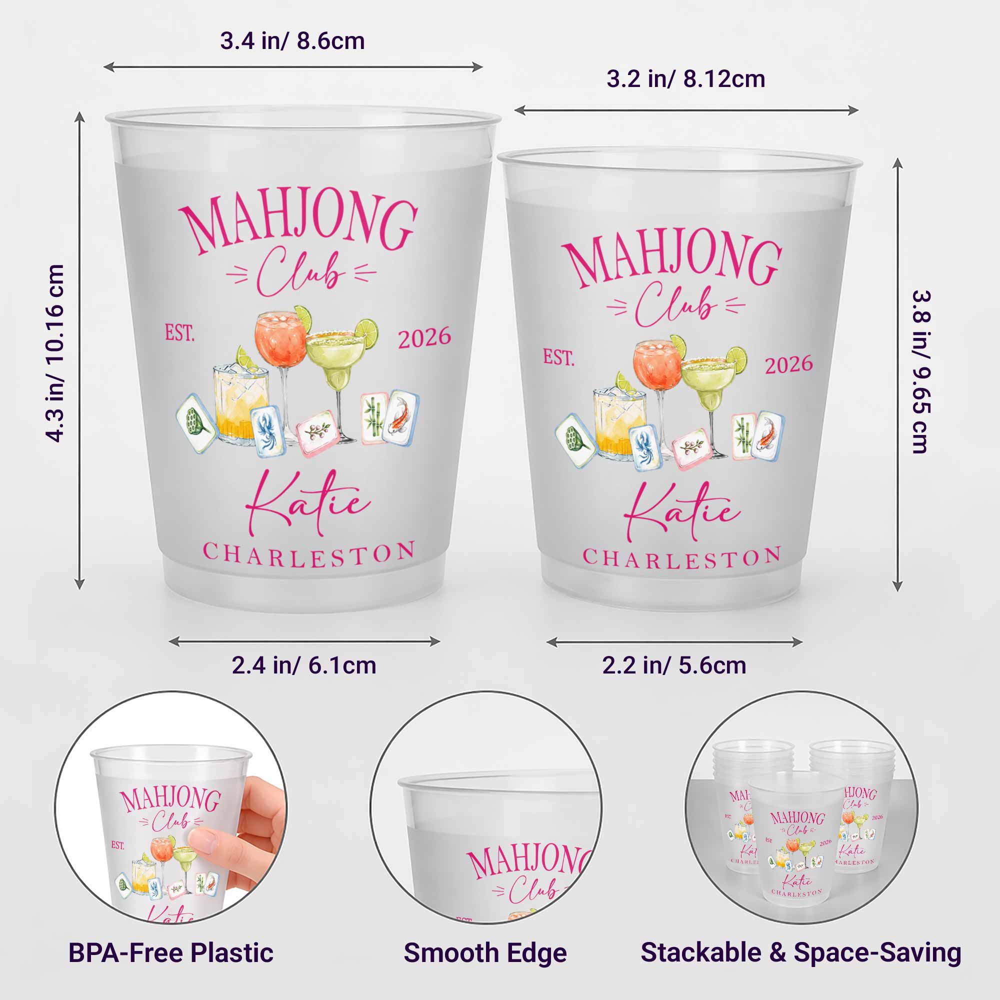 Personalized Frosted Cups Custom Name Cocktail Gift for Besties