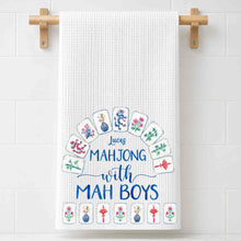 Load image into Gallery viewer, Personalized Mahjong Kitchen Towel Custom Name Gift for Him
