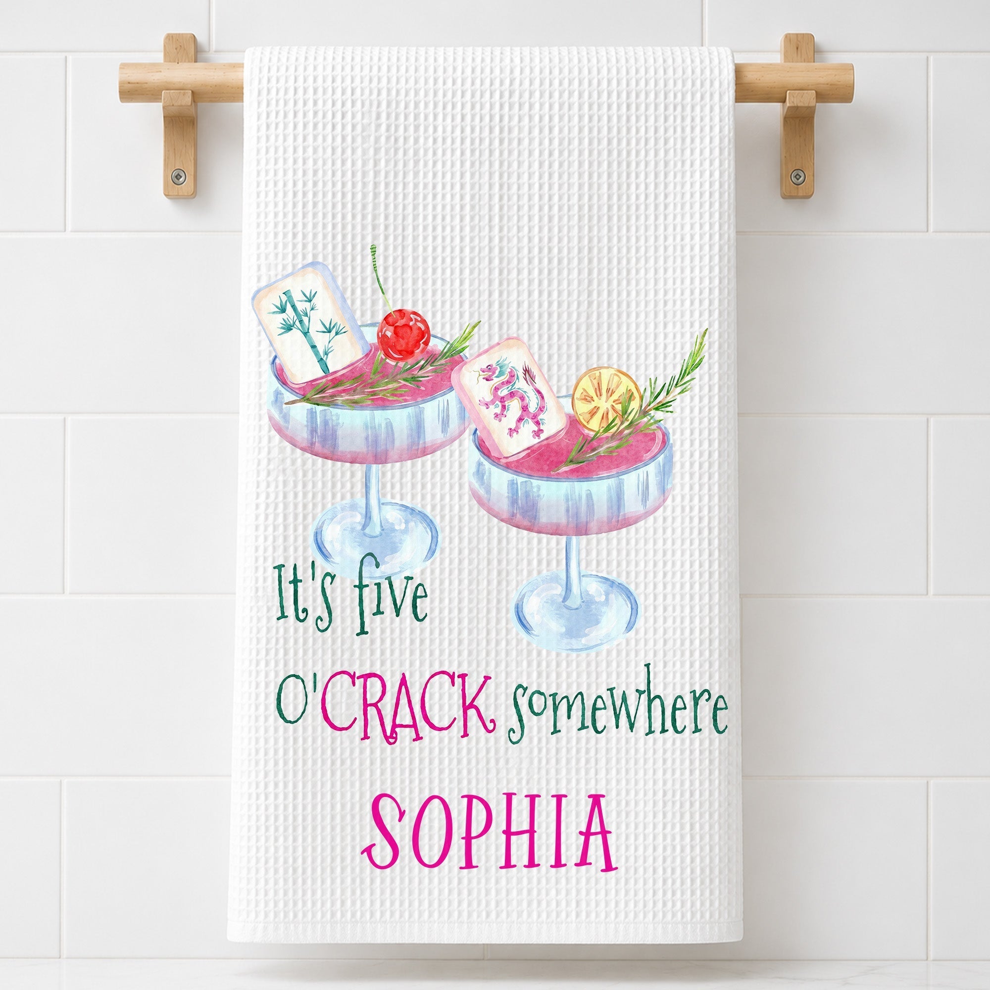 Personalized Kitchen Towel Custom Name Gift for Besties