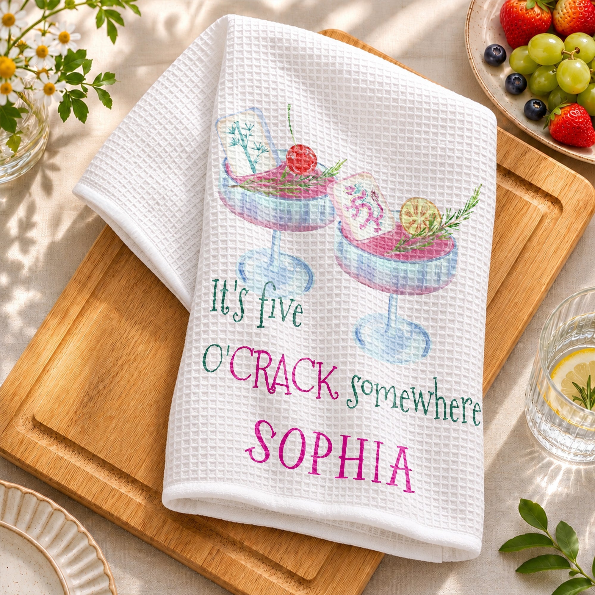 Personalized Kitchen Towel Custom Name Gift for Besties
