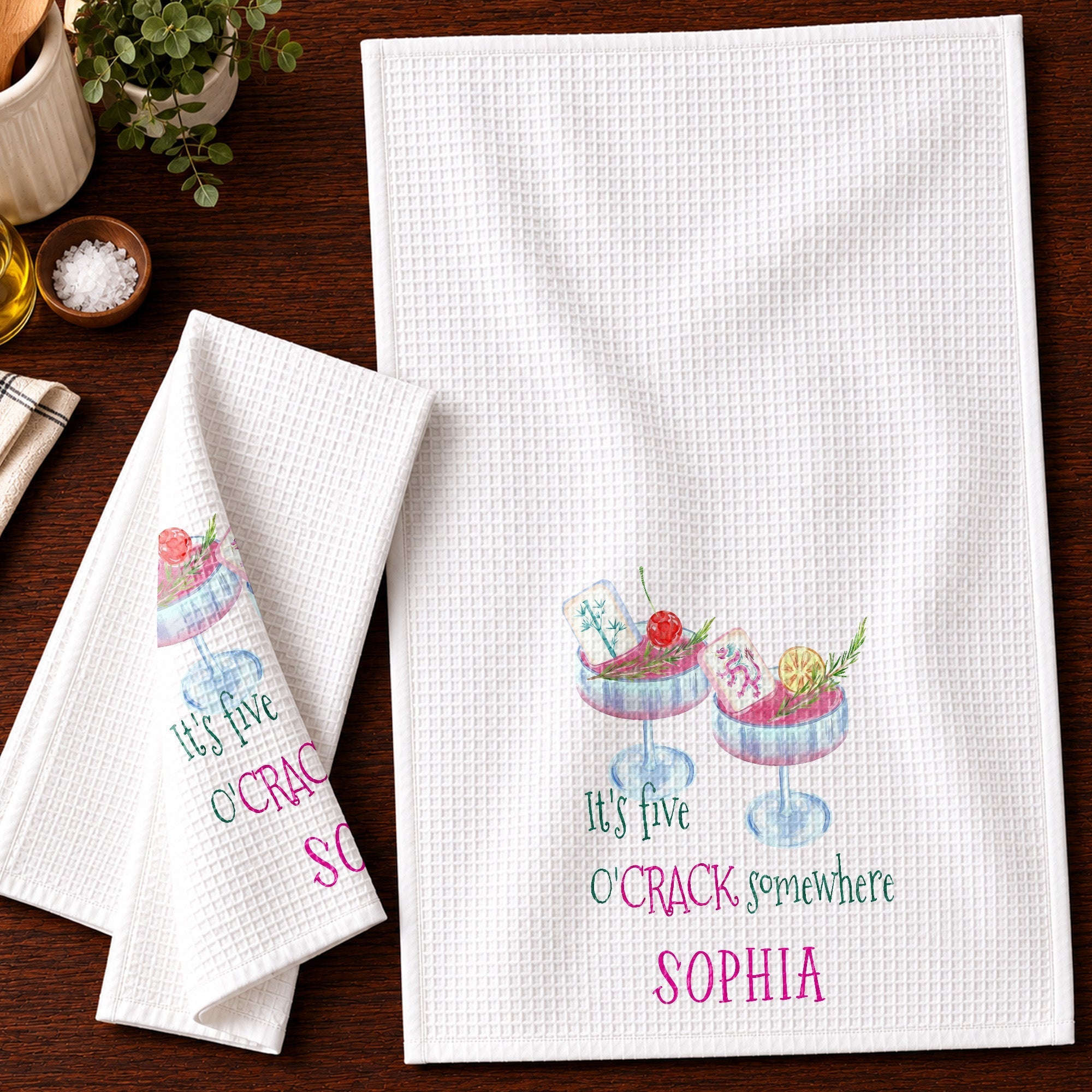Personalized Kitchen Towel Custom Name Gift for Besties