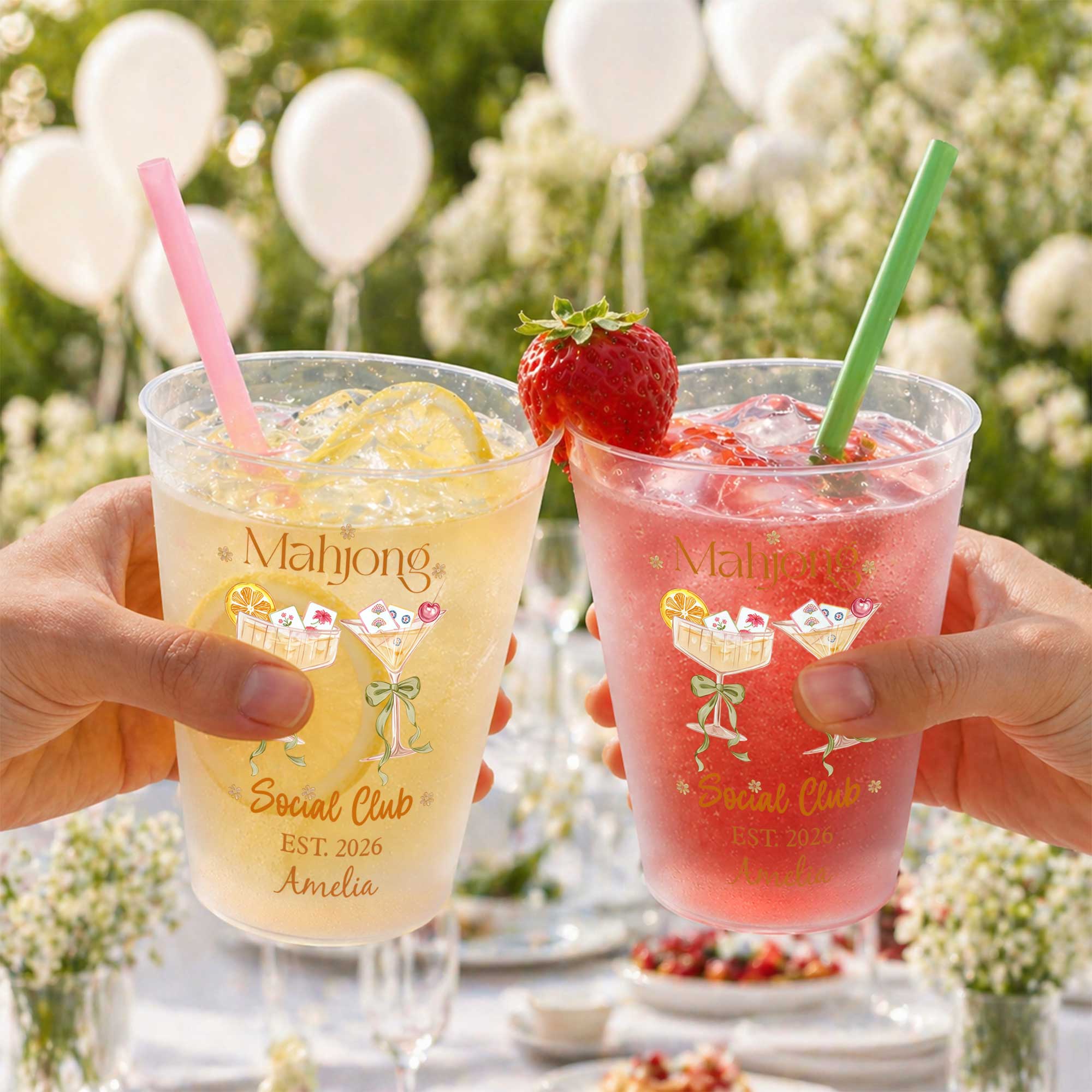 Personalized Frosted Cups for Mahjong Lovers & Game Night