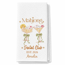 Load image into Gallery viewer, Personalized Kitchen Towel Mahjong Social Club Gift for Hobbyists
