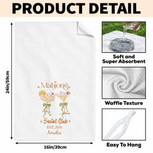Load image into Gallery viewer, Personalized Kitchen Towel Mahjong Social Club Gift for Hobbyists
