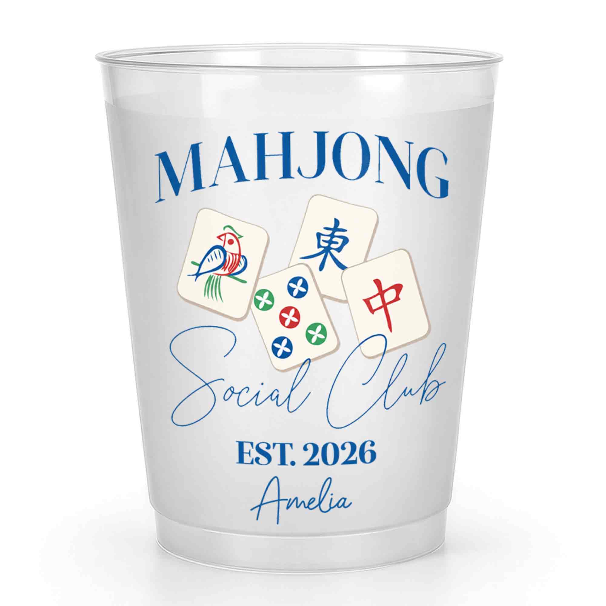 Personalized Frosted Cups Custom Design Mahjong Gift for Friends