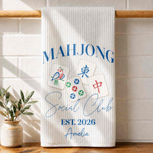 Load image into Gallery viewer, Personalized Mahjong Themed Kitchen Towel Custom Gift for Game Lovers
