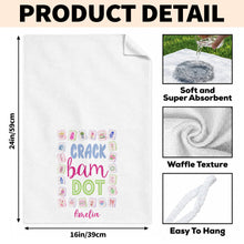 Load image into Gallery viewer, Personalized Floral Kitchen Towel Custom Name Gift for Mom
