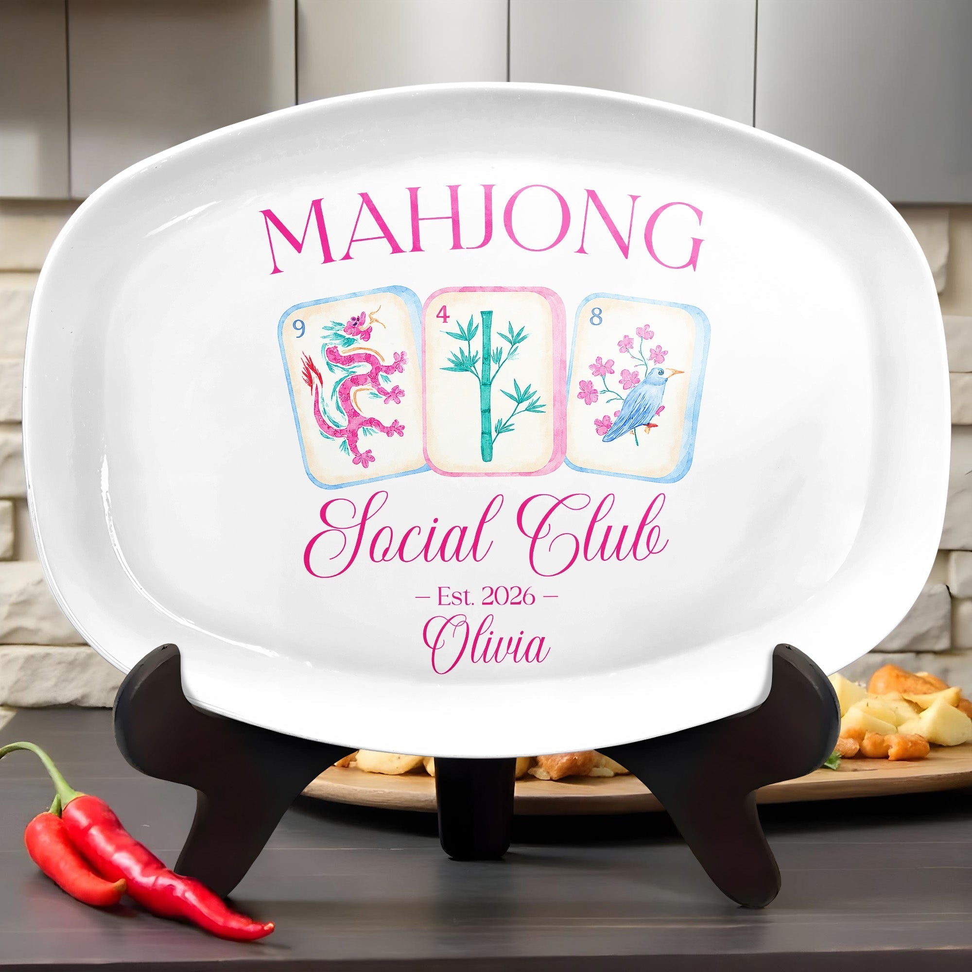 Personalized Mahjong Custom Plate Unique Gift for Hobbyists