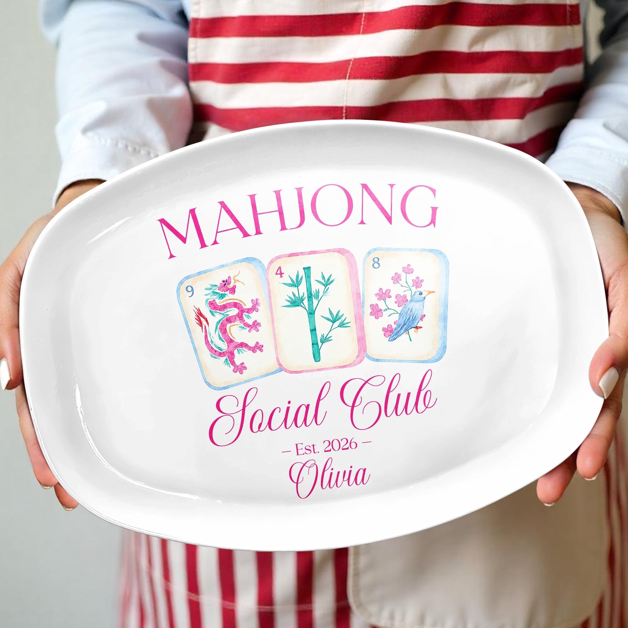 Personalized Mahjong Custom Plate Unique Gift for Hobbyists